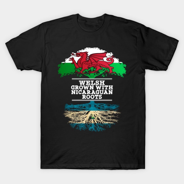 Welsh Grown With Nicaraguan Roots - Gift for Nicaraguan With Roots From Nicaragua T-Shirt by Country Flags